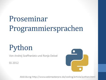Proseminar Programmiersprachen Python