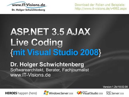 ASP.NET 3.5 AJAX Live Coding {mit Visual Studio 2008}