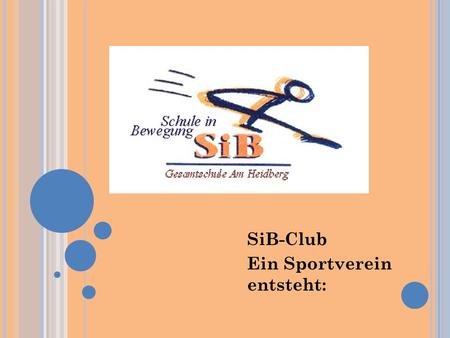 SiB-Club Ein Sportverein entsteht:. 1998/99 E NTSTEHUNG DES K ONZEPTES 3 Säulen als Zielvorstellungen werden entwickelt Umgestaltung des Schulhofes Schaffung.