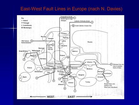 East-West Fault Lines in Europe (nach N. Davies).