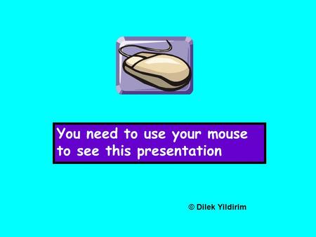 You need to use your mouse to see this presentation © Dilek Yildirim.