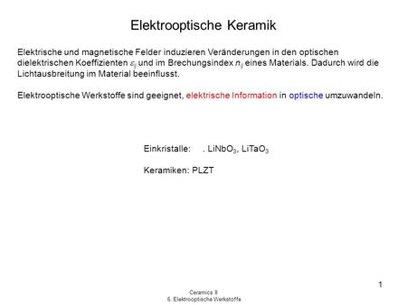 Elektrooptische Keramik