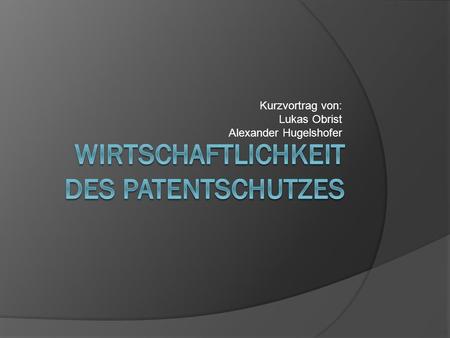 Wirtschaftlichkeit des Patentschutzes