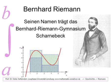 Seinen Namen trägt das Bernhard-Riemann-Gymnasium Scharnebeck