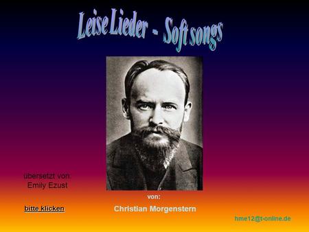 Leise Lieder - Soft songs Christian Morgenstern
