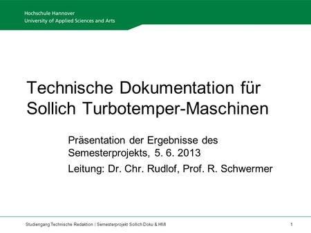 Technische Dokumentation für Sollich Turbotemper-Maschinen