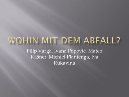 Filip Varga, Ivana Popović, Mateo Kašner, Michiel Plantenga, Iva Rukavina.