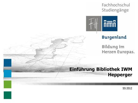 SS 2012 Einführung Bibliothek IWM Hepperger. Einführung Bibliothek IWM – SS 2012 Klassische Wissenschaftliche Publikationsformen Monographien – selbständige.