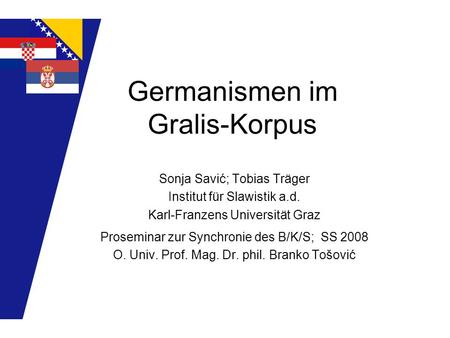 Germanismen im Gralis-Korpus