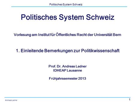 Politisches System Schweiz