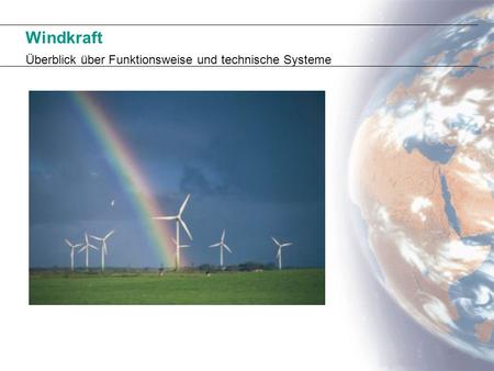 Windkraft Überblick über Funktionsweise und technische Systeme.