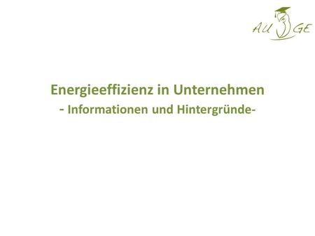 Energieeffizienz in Unternehmen - Informationen und Hintergründe-