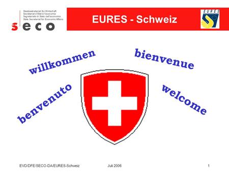 EURES - Schweiz Staatssekretariat für Wirtschaft Secrétariat d‘Etat à l‘économie Segretariato di Stato dell'economia State Secretariat for Economic Affairs.