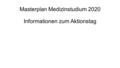 Masterplan Medizinstudium 2020 Informationen zum Aktionstag.
