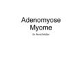 Adenomyose Myome Dr. René Müller. Definitionen im gynäkologischen Ultraschall (=gemeinsame Sprache) IOTA Definitionen, Kriterien und Modelle zur Diagnostik.