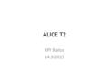 ALICE T2 KPI Status 14.9.2015. GSI ALICE T2 KPI Woche KPI SE Availability Job Efficiency Wall Time Delivered Error Rate GSIReferenceRel. Diff GSIReferenceRel.