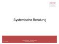 1 Systemische Beratung Clemens Finger – Martin Steinert Systemische Beratung 15.11.2010.
