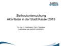 Sielhautuntersuchung Aktivitäten in der Stadt Kassel 2013 Dr.-Ing. U. Hartmann, Dipl.-Chemiker Laborleiter bei KASSELWASSER.