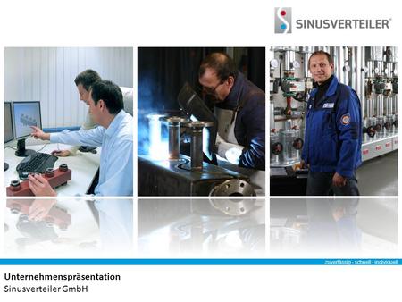 Zuverlässig - schnell - individuell Unternehmenspräsentation Sinusverteiler GmbH zuverlässig - schnell - individuell.