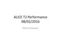 ALICE T2 Performance 08/02/2016 Kilian Schwarz. KPI -Compute Efficiency und SE- Verfügbarkeit: ok -seit letztem Meeting: -DONE: 27000 -ERROR: 23000 -RUNNING: