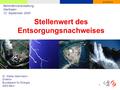 1 003760414 Dr. Walter Steinmann Direktor Bundesamt für Energie 3003 Bern Stellenwert des Entsorgungsnachweises Behördenveranstaltung Marthalen 12. September.