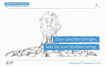 2 Die hoffmeister & partner GmbH ist eine Agentur für Marketing- kommunikation. Wir unterstützen Unternehmen, die Produktivität des eingesetzten Marketingbudgets.