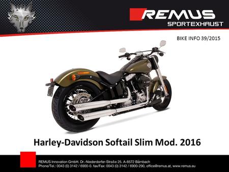 Harley-Davidson Softail Slim Mod. 2016 BIKE INFO 39/2015.