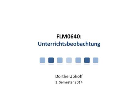 FLM0640: Unterrichtsbeobachtung Dörthe Uphoff 1. Semester 2014.