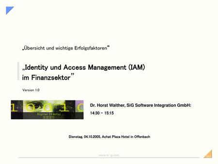 „Identity und Access Management (IAM) im Finanzsektor”
