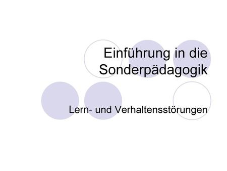 Einführung in die Sonderpädagogik
