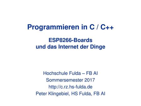 Programmieren in C / C++ ESP8266-Boards und das Internet der Dinge