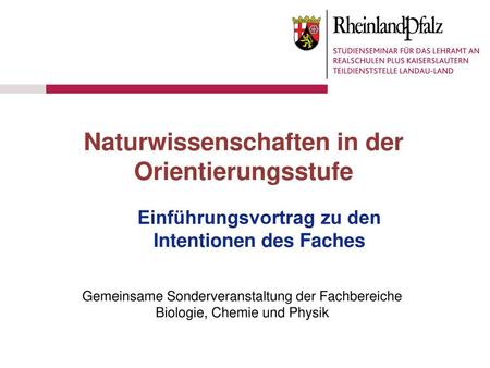 Naturwissenschaften in der Orientierungsstufe