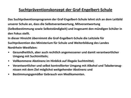 Suchtpräventionskonzept der Graf-Engelbert-Schule