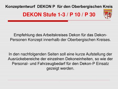 Konzeptentwurf DEKON P für den Oberbergischen Kreis