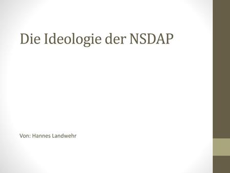 Die Ideologie der NSDAP