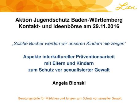Aktion Jugendschutz Baden-Württemberg  Kontakt- und Ideenbörse am