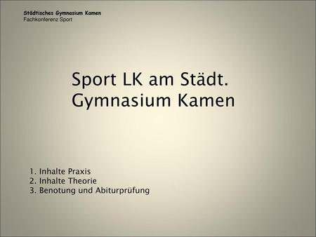 Sport LK am Städt. Gymnasium Kamen