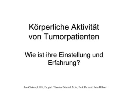 Jan-Christoph Höh, Dr. phil. Thorsten Schmidt M. A. , Prof. Dr. med
