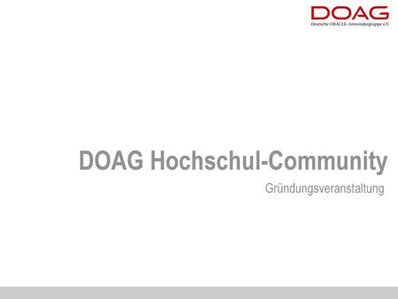 DOAG Hochschul-Community
