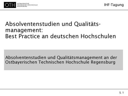 Absolventenstudien und Qualitäts-management:
