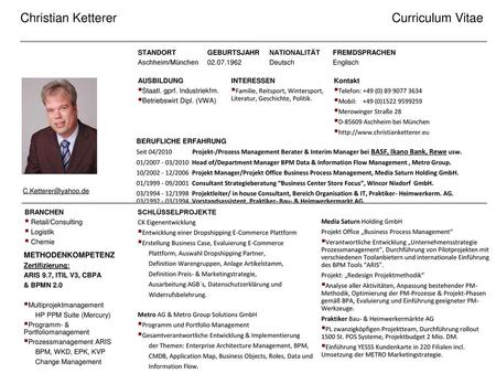 Christian Ketterer Curriculum Vitae