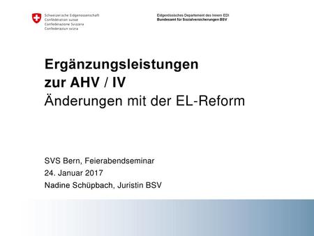 Ergänzungsleistungen zur AHV / IV