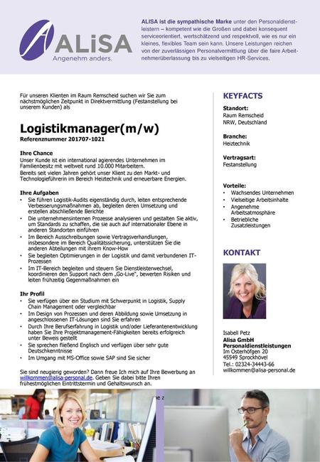 Logistikmanager(m/w)