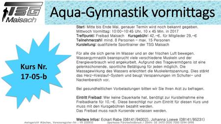 Aqua-Gymnastik vormittags
