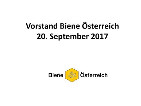 Vorstand Biene Österreich 20. September 2017