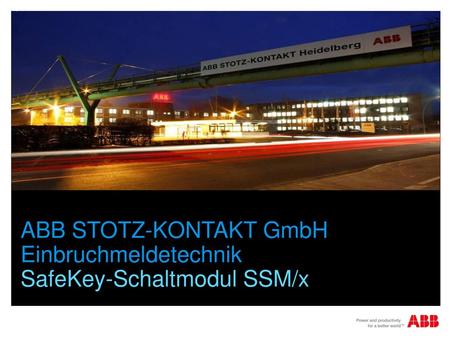 ABB STOTZ-KONTAKT GmbH Einbruchmeldetechnik SafeKey-Schaltmodul SSM/x