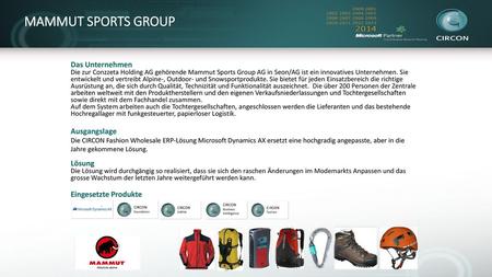 Mammut Sports Group Das Unternehmen Lösung Eingesetzte Produkte