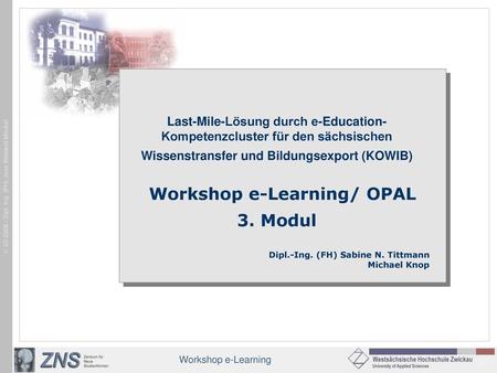 Workshop e-Learning/ OPAL