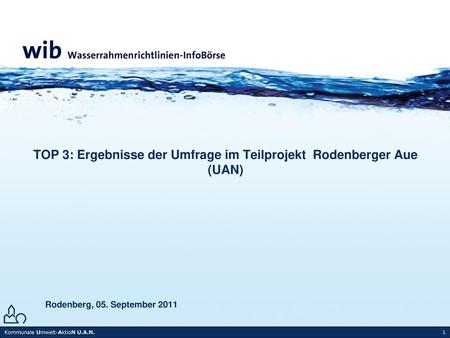 TOP 3: Ergebnisse der Umfrage im Teilprojekt Rodenberger Aue (UAN)