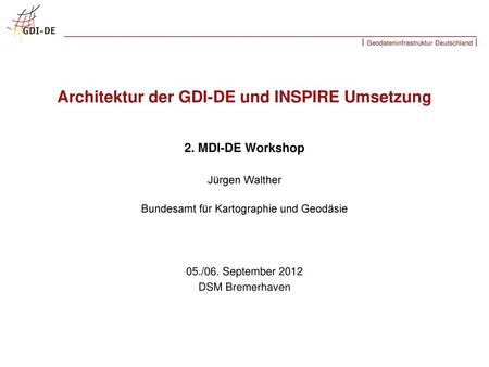 Architektur der GDI-DE und INSPIRE Umsetzung